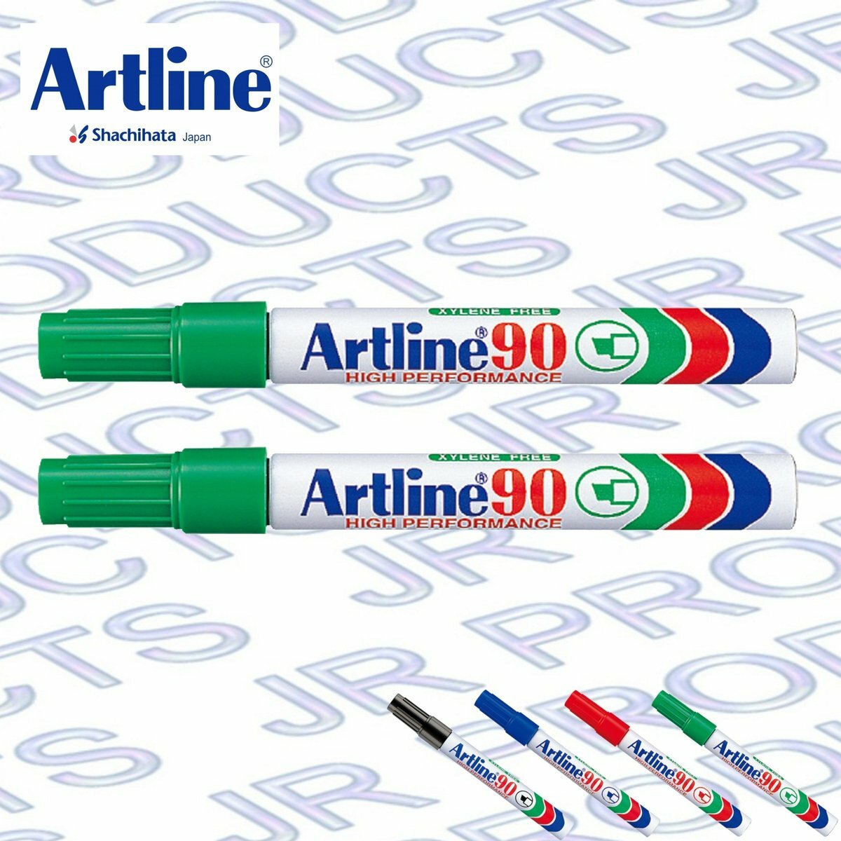 Artline - 日本雅麗牌 EK-90 經典方頭油性記號筆 (2支)