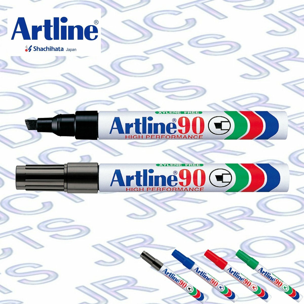 Artline - 日本雅麗牌 EK-90 經典方頭油性記號筆 (2支)