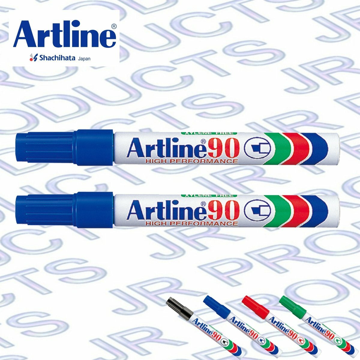 Artline - 日本雅麗牌 EK-90 經典方頭油性記號筆 (2支)