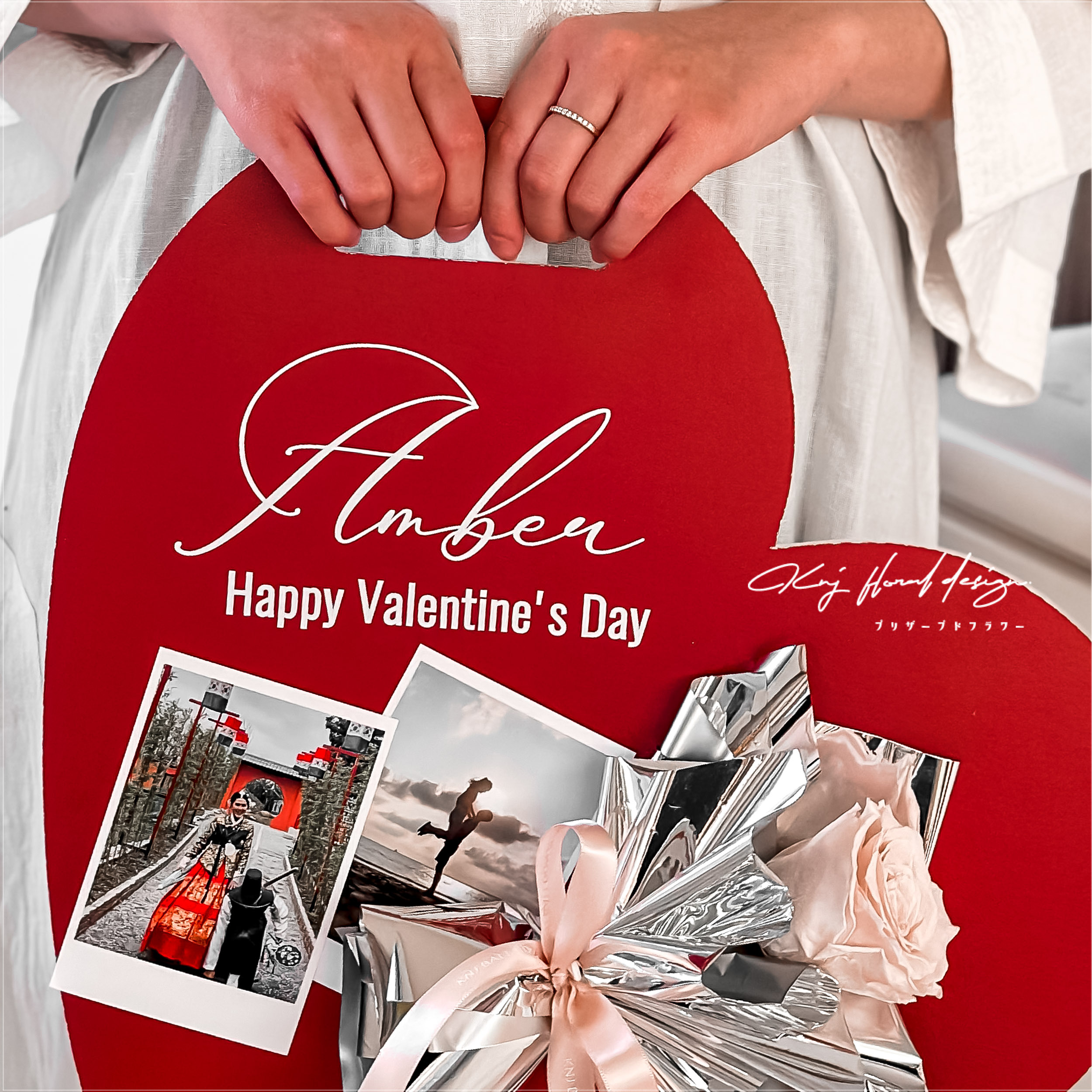 手持愛心．浪漫永生玫瑰花禮