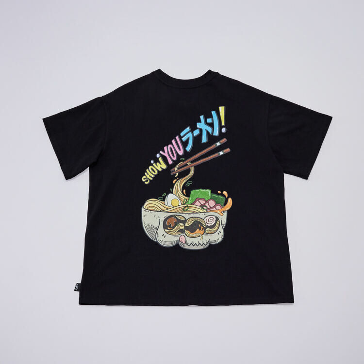 SHOW YOU拉麵重磅短袖T恤｜黑