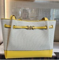[S] MICHAEL KORS 35T4G6RT3C REED LG BELTED TOTE,GOLDER YELLOW, 196237920768 (SMK988)