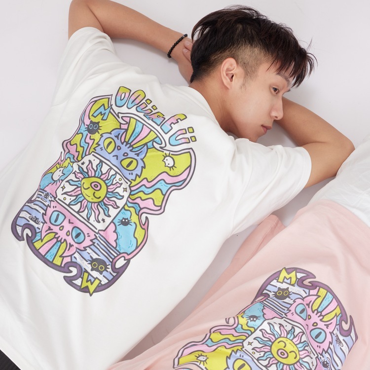 SOLOS貓重磅短袖T恤｜白 (加贈同款鑰匙圈)