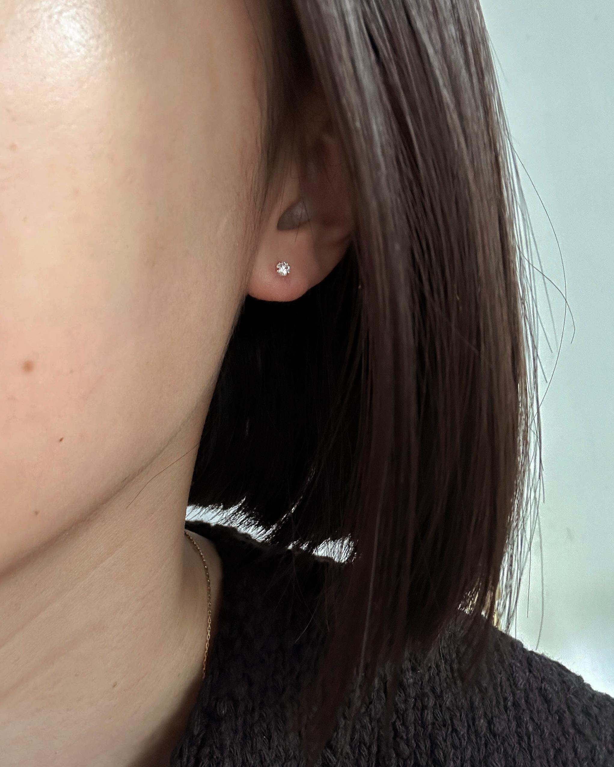 Lena | 10K金 經典鋯石耳針