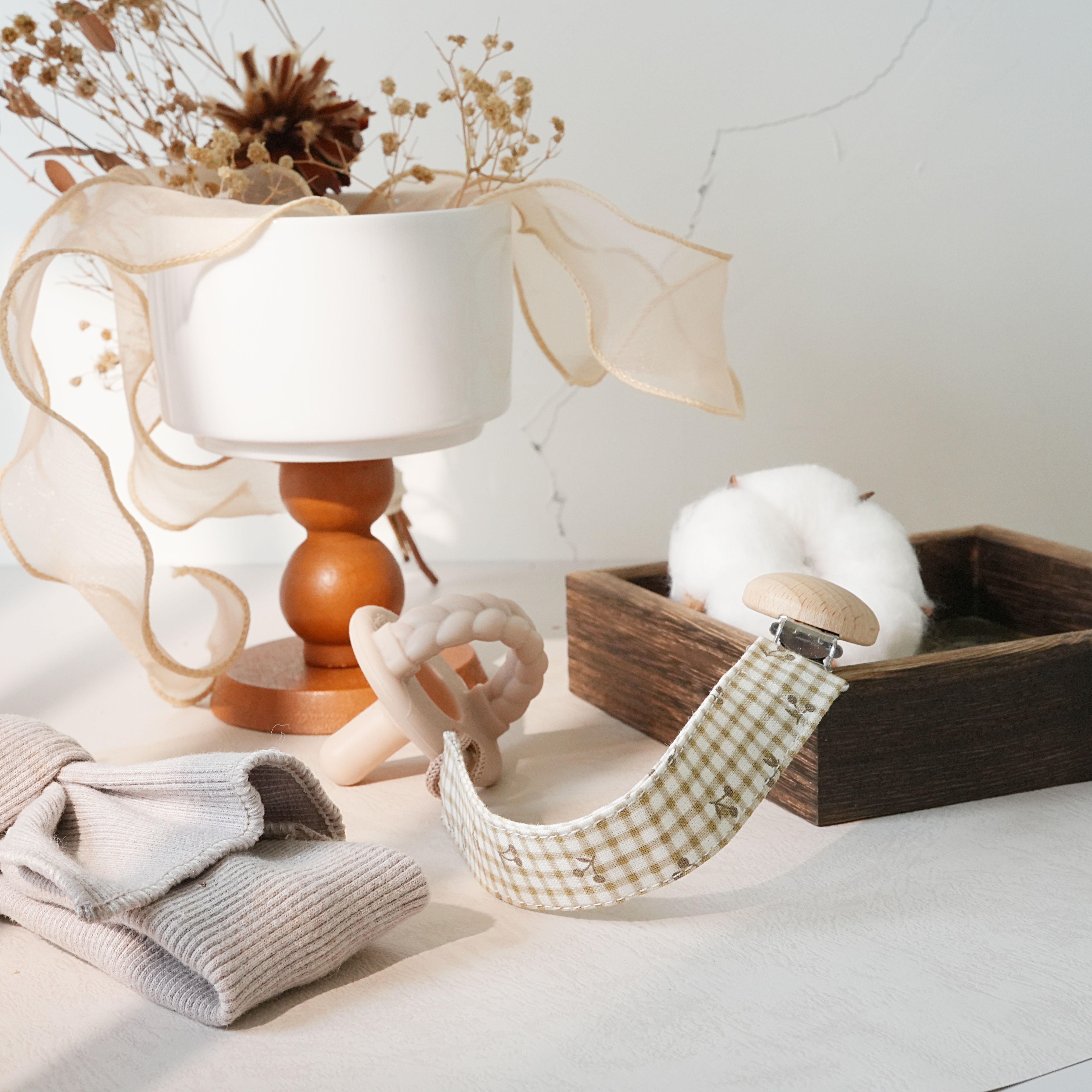 Hi Y.P store-櫸木夾-格紋小櫻桃