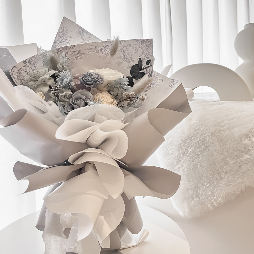 蔚藍詩人永生花束－大/小