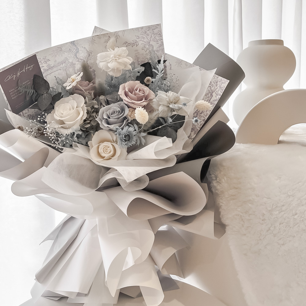 蔚藍詩人永生花束－大/小