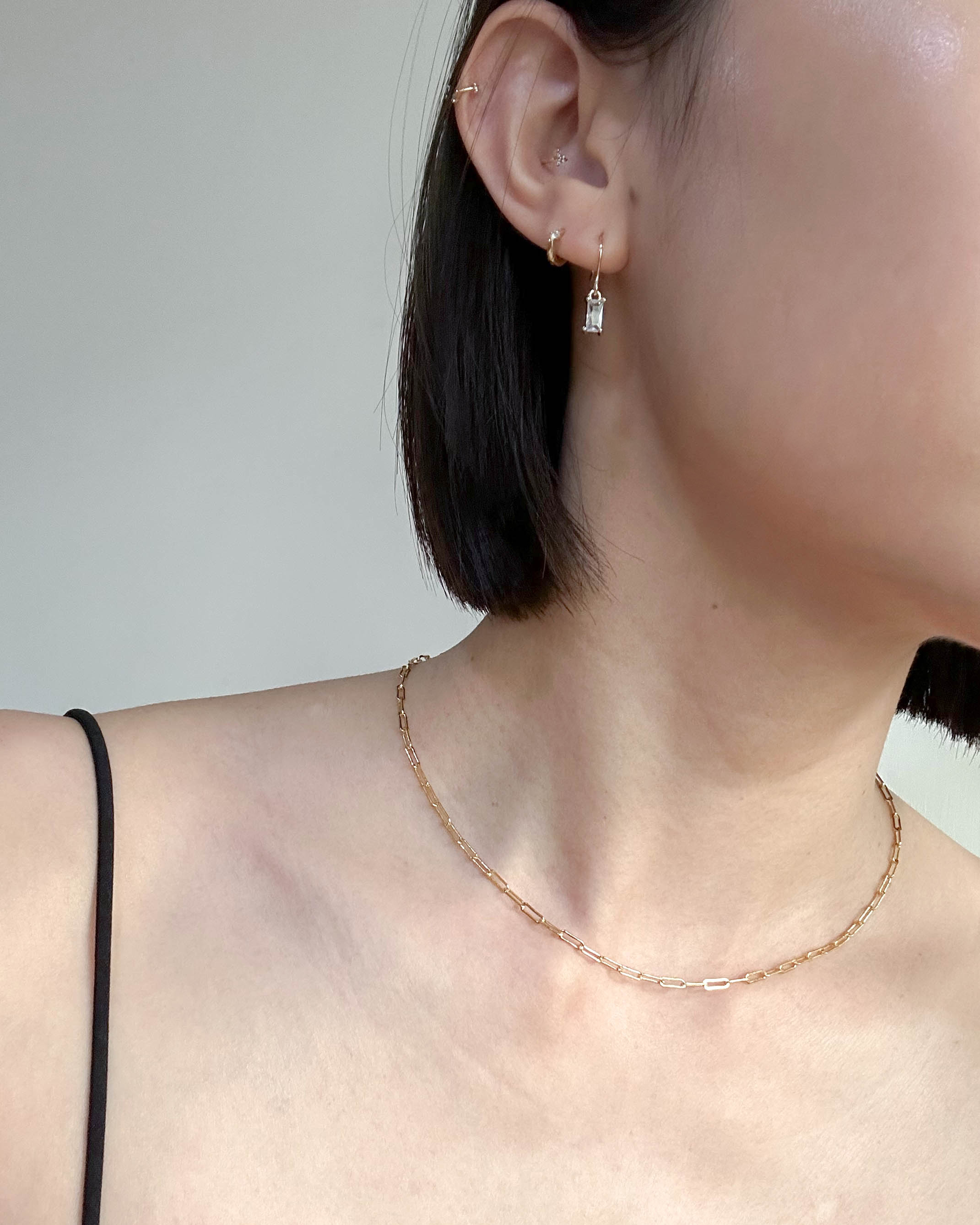 Clara | 方形鋯石耳環 14K包金