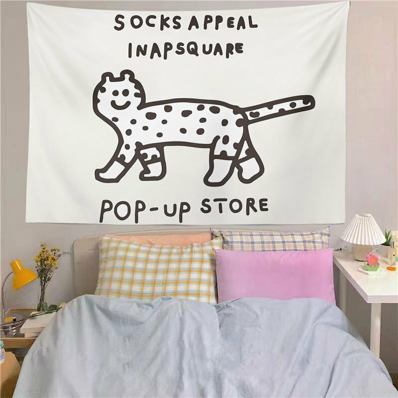 《4554》INS可愛卡通風背景牆壁掛布