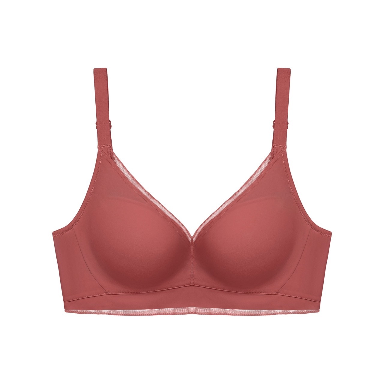 天然蠶絲雲朵美胸無鋼圈無痕內衣-深紅色 (6色)