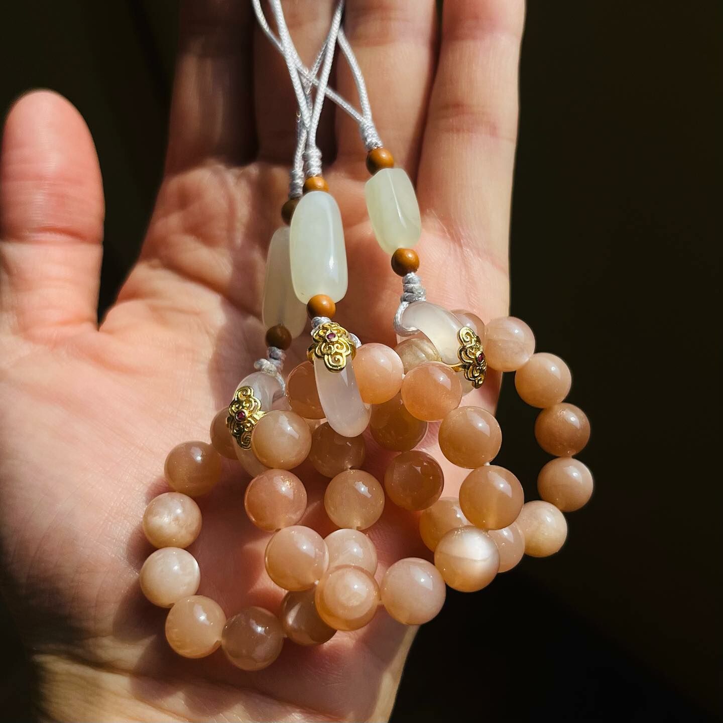 [原石] 蜜桃月光石 / 橙月光石 水晶吊飾