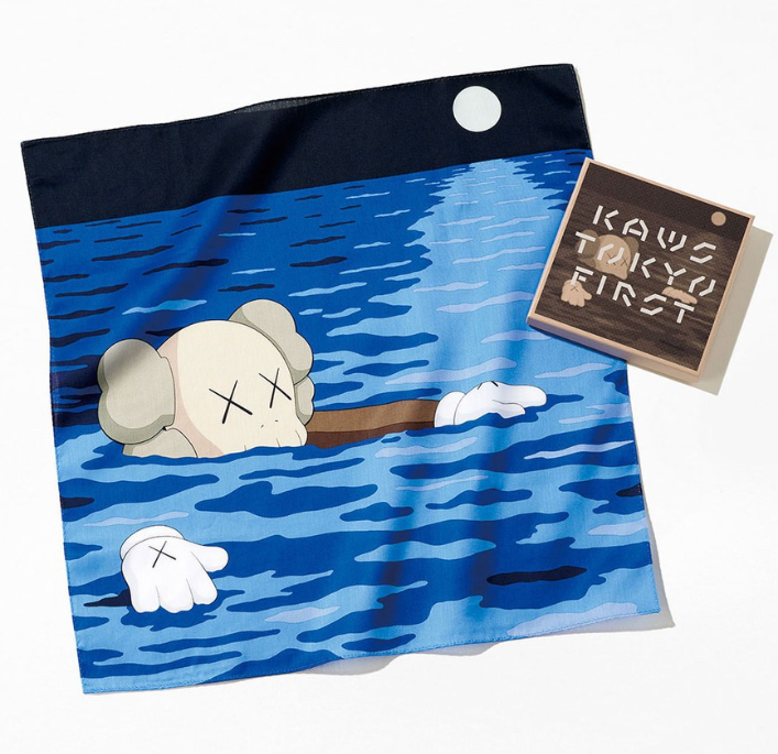 KAWS TOKYO FIRST 東京 展覽 限定 方巾 手帕 可裱框 展示 收藏 40*44 現貨