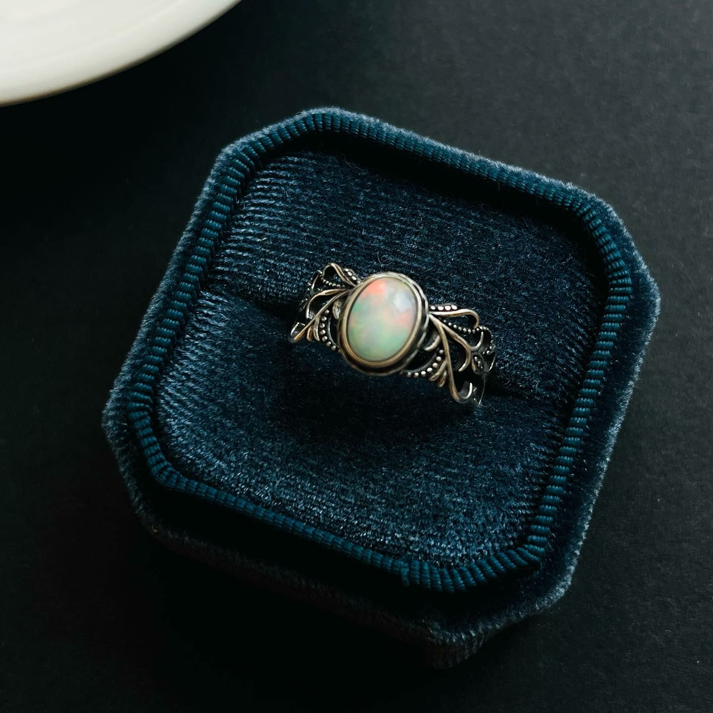 [原石] 衣索比亞蛋白石 925銀戒指