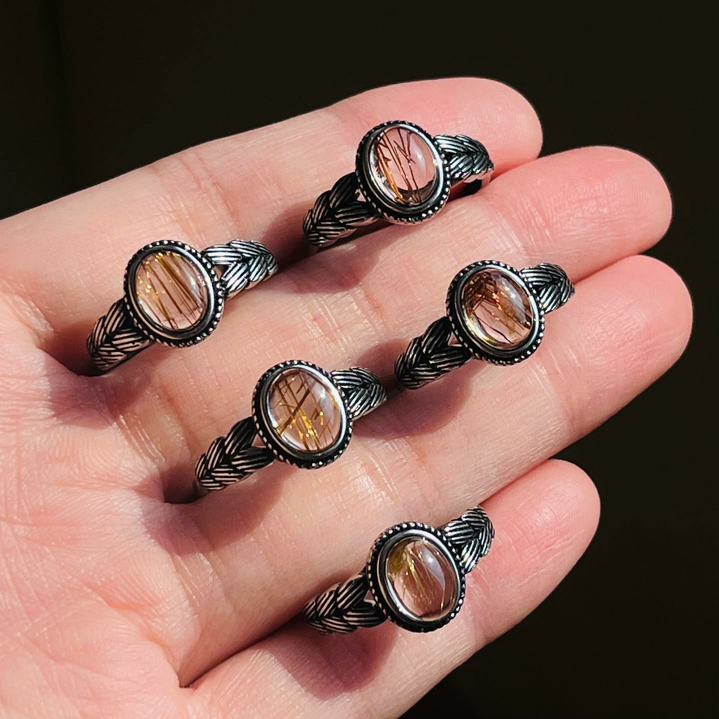 [原石] 紅銅鈦晶 水晶戒指