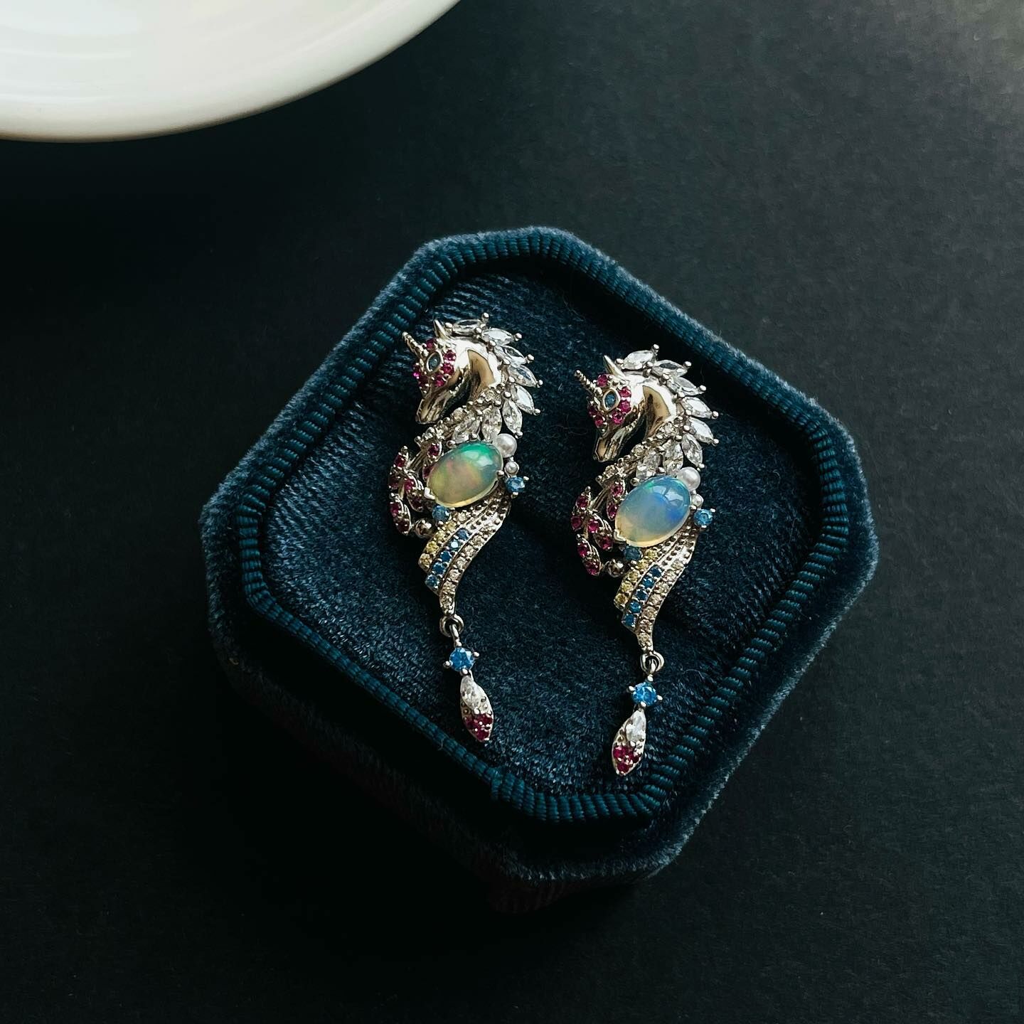 [原石] 衣索比亞蛋白石 925銀 獨角獸墜飾（附盒）