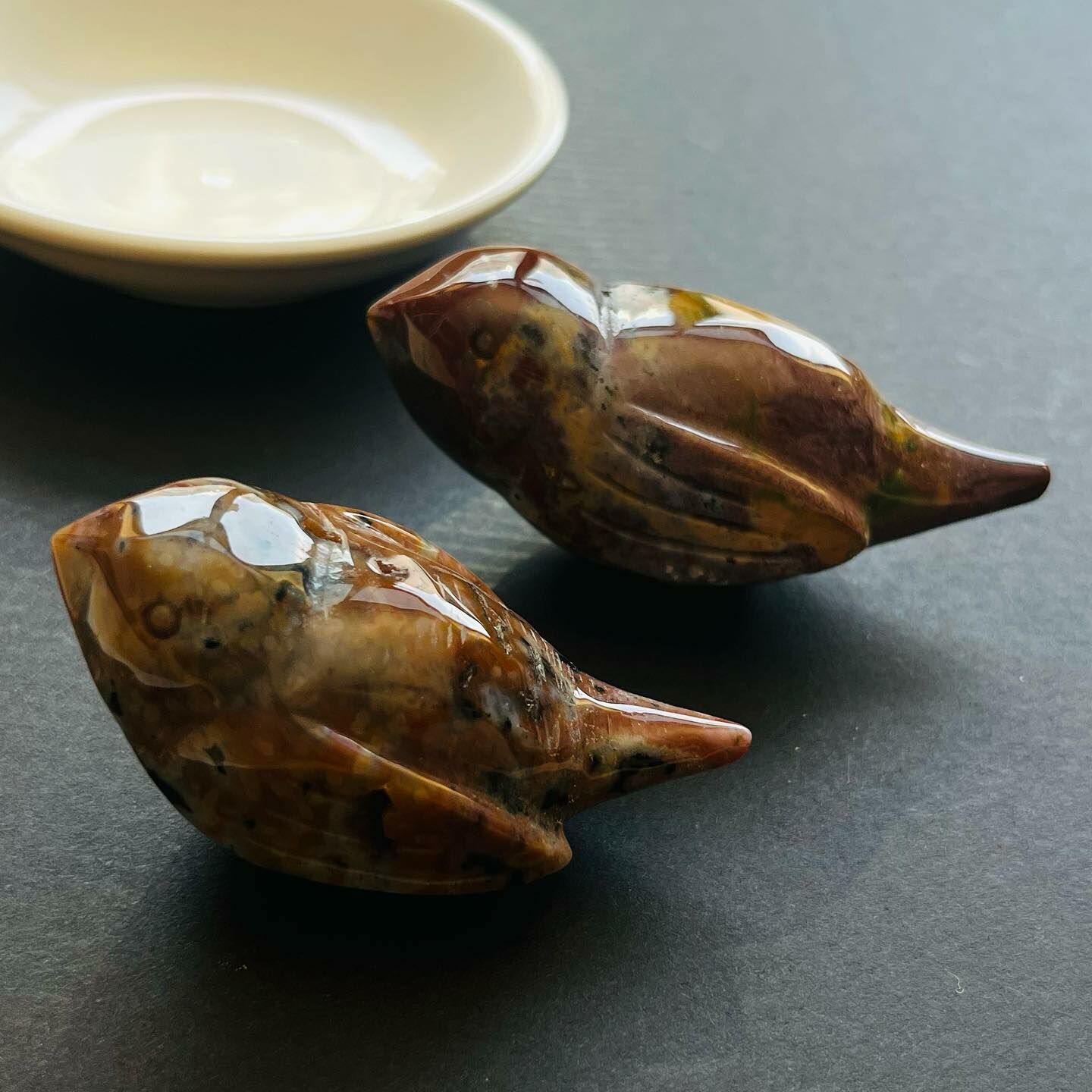 [原石] 海洋碧玉 小鳥 水晶擺件