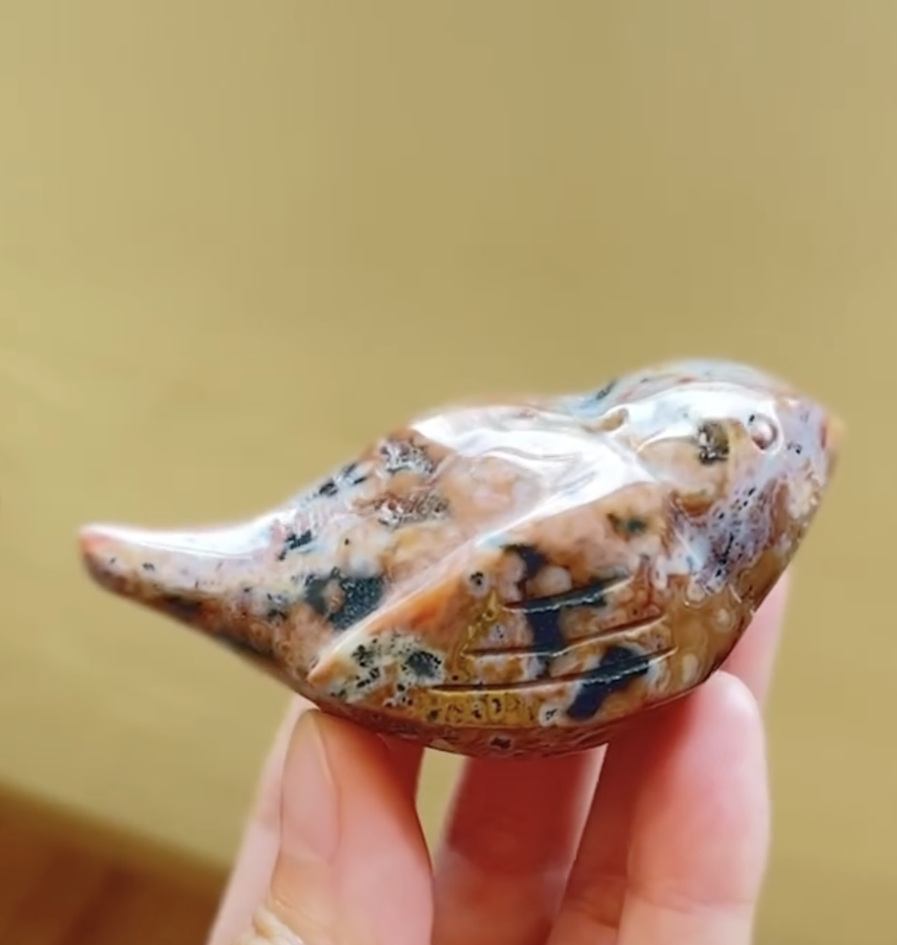 [原石] 海洋碧玉 小鳥 水晶擺件