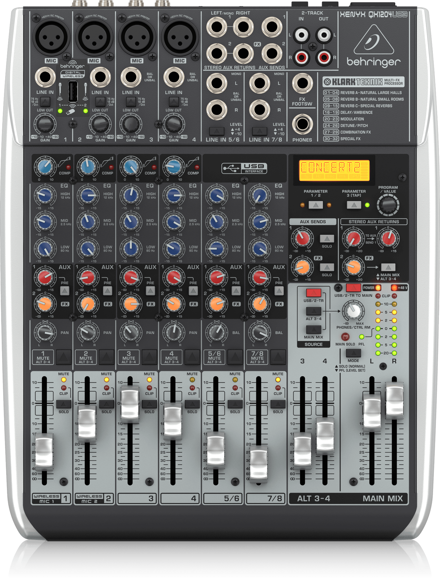 BEHRINGER QX1204USB AUDIO Mixer with Effect USB INTERFA