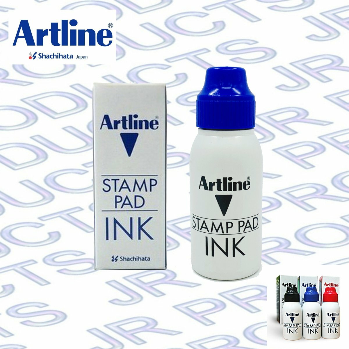Artline - 日本雅麗牌 印台油墨(50毫升) , 藍色 / 黑色 / 紅色 #ESA-2N