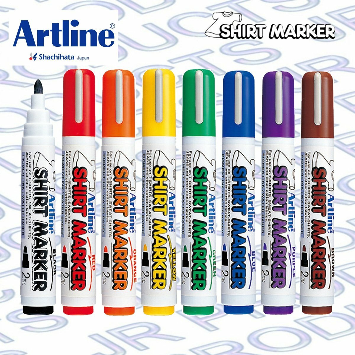 Artline - 日本雅麗牌 EKT-2 防水T恤繪畫筆(8支), 經典8色系列