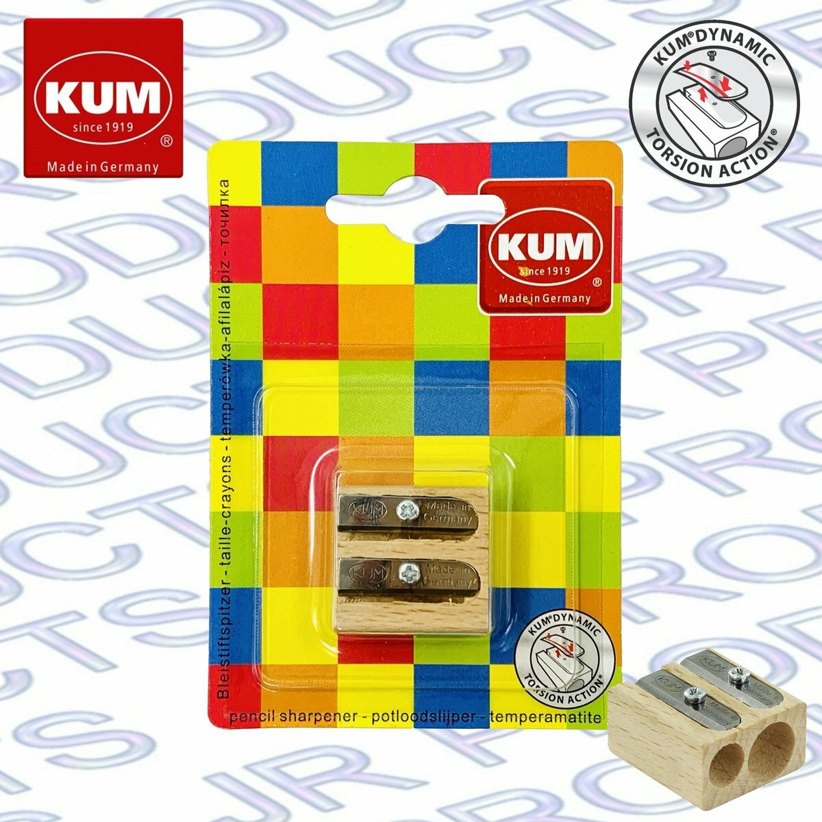 KUM - 德國 木製雙孔鉛筆刨 - 1 個