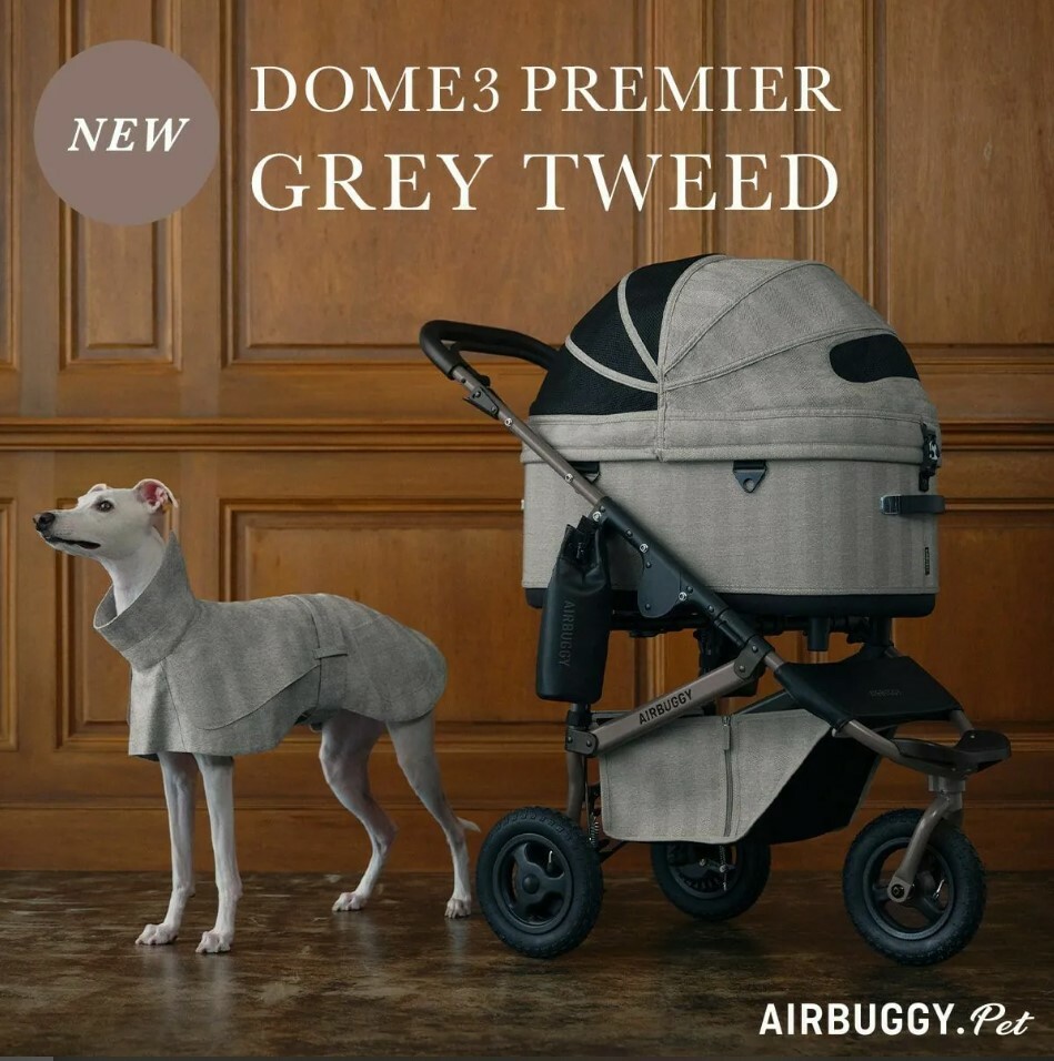 日本AirBuggy Dome3 Premier Large 高級寵物手推車 20kg  - 灰格色 Grey Tweed