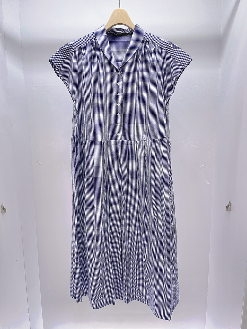 格子雙色連衣裙