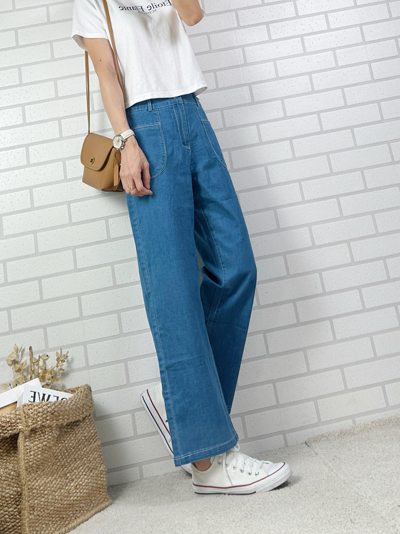 有視覺修飾的直筒寬褲 ⚡️與韓國同步搶現貨/ 限量一批 / 售完為止 ⚡️