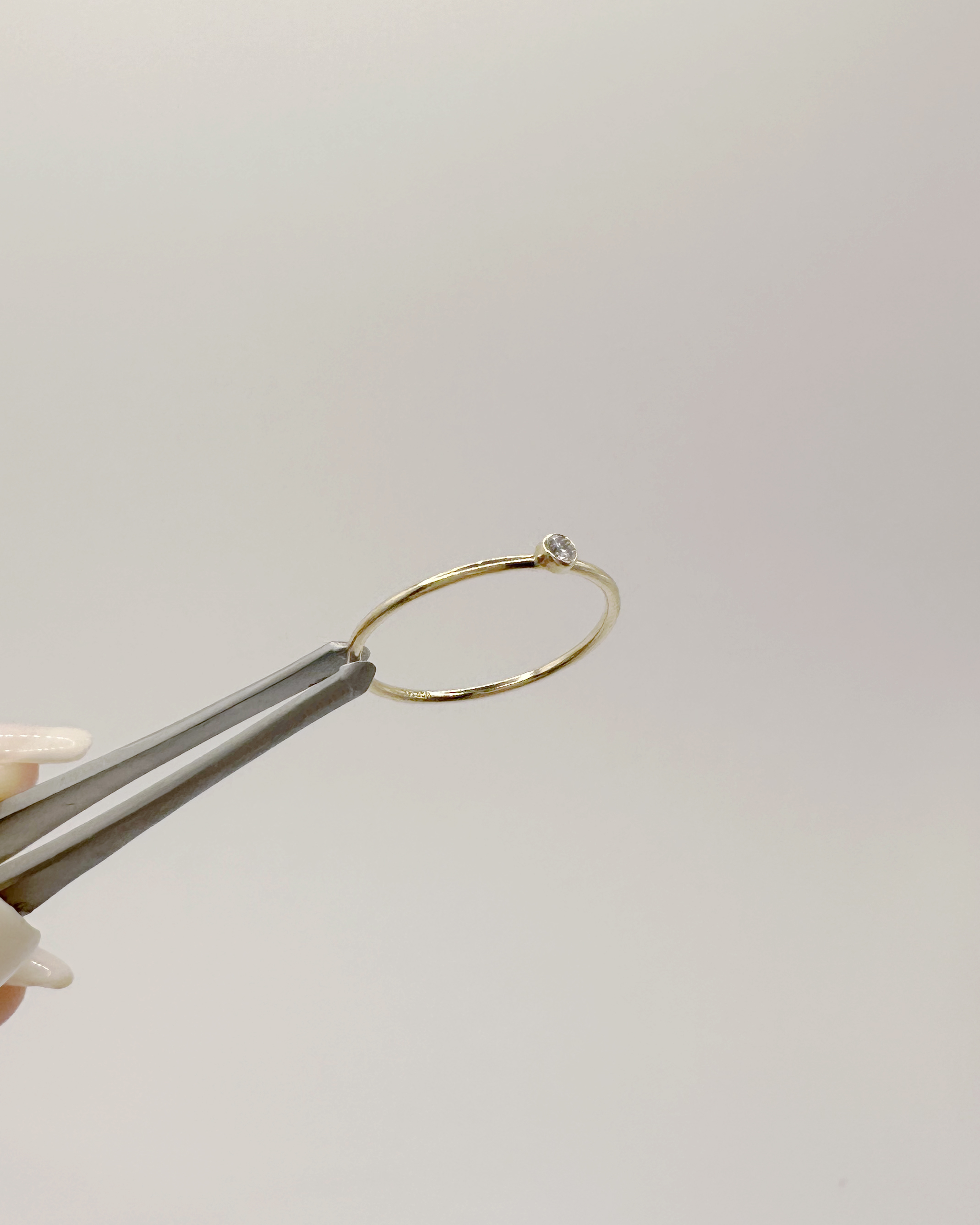 Cleo | 極簡鋯石線戒 14K包金