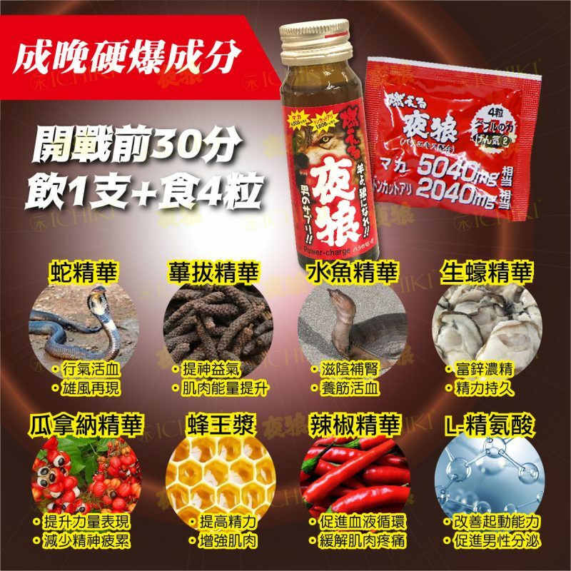 ICHIKI 夜狼套裝 (30ml + 4粒)
