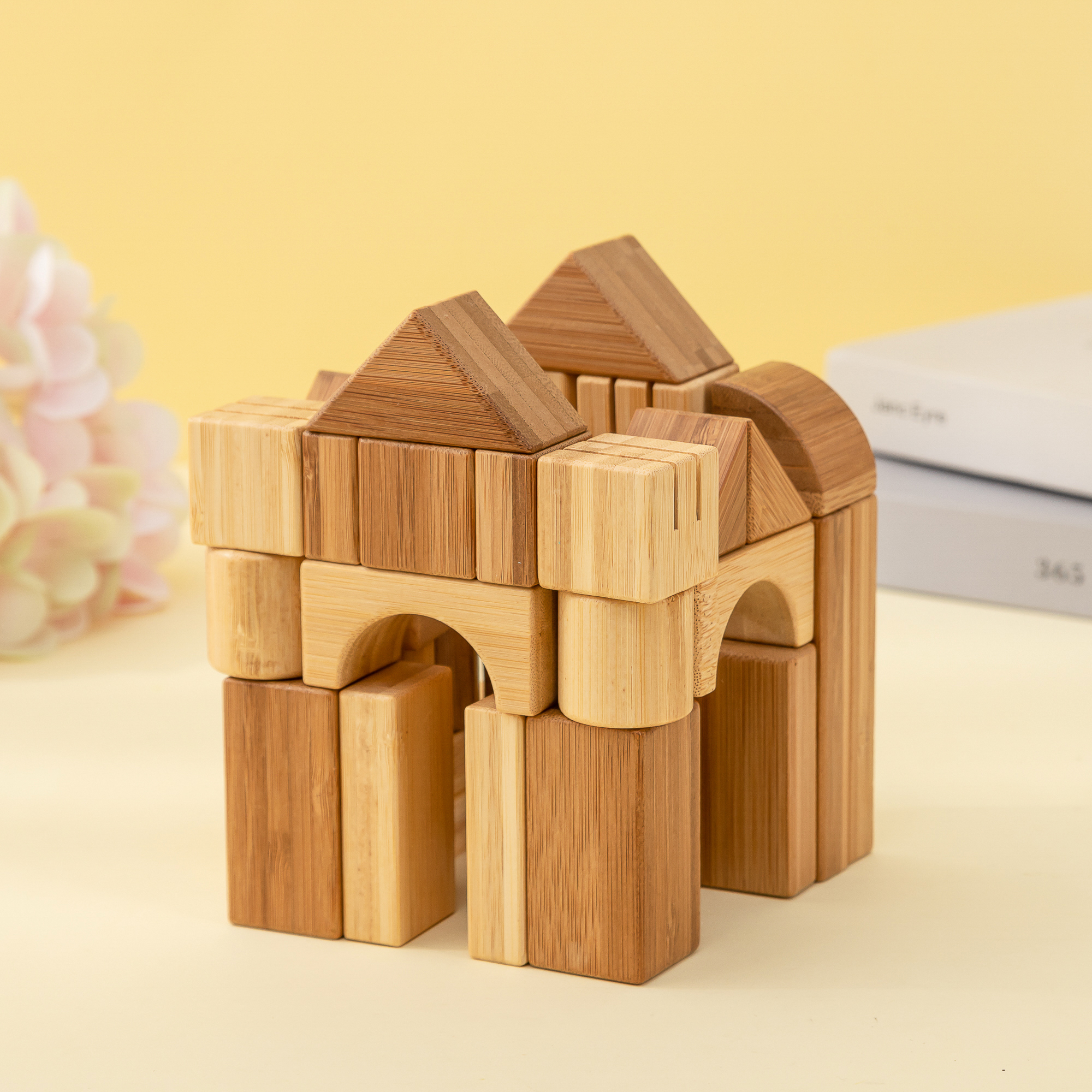 適合18M+UFUN啟蒙玩具-竹制積木50顆