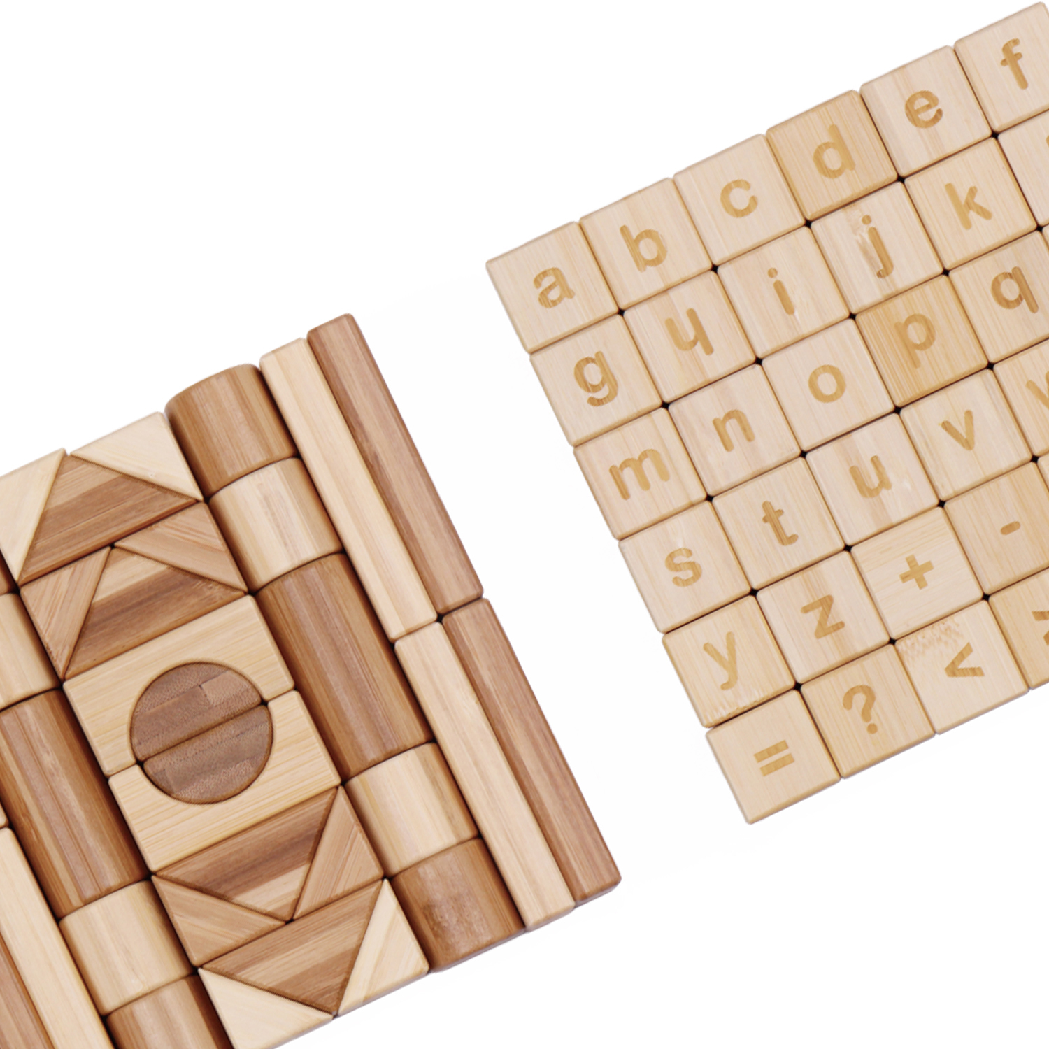 適合18M+UFUN啟蒙玩具-竹制積木80顆