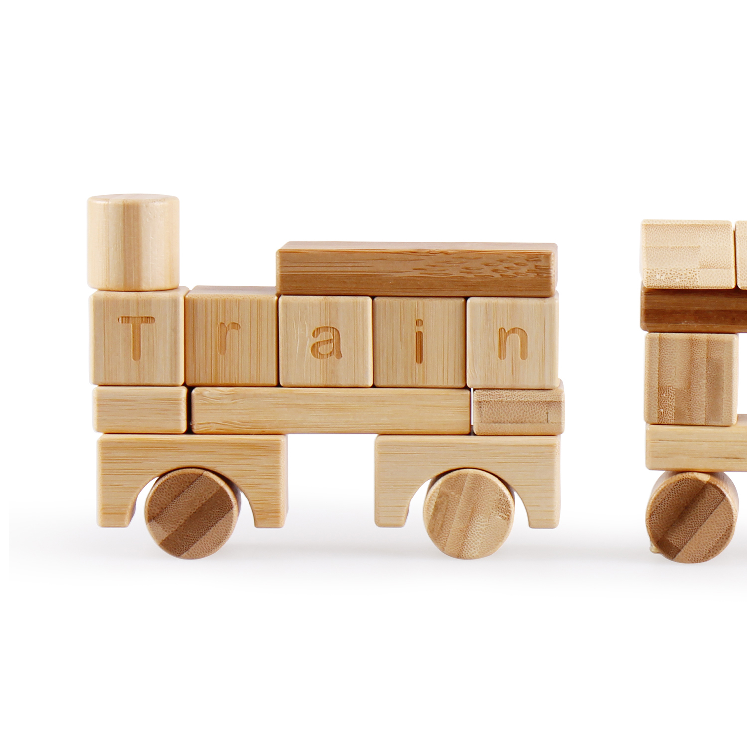 適合18M+UFUN啟蒙玩具-竹制積木80顆