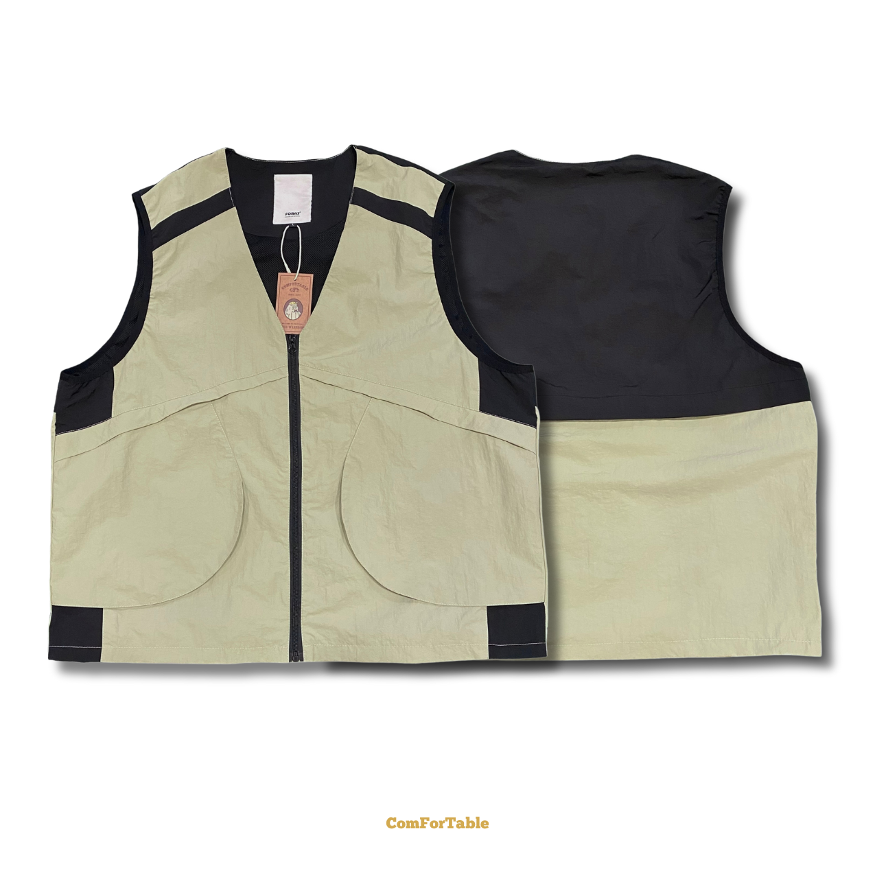 日系撞色插袋網眼背心