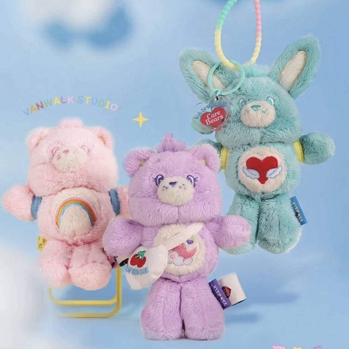 Care Bears x VANWALK 愛心小熊 聯名款 彩虹熊 背包系列 絨毛 鈴鐺 吊飾 鑰匙圈