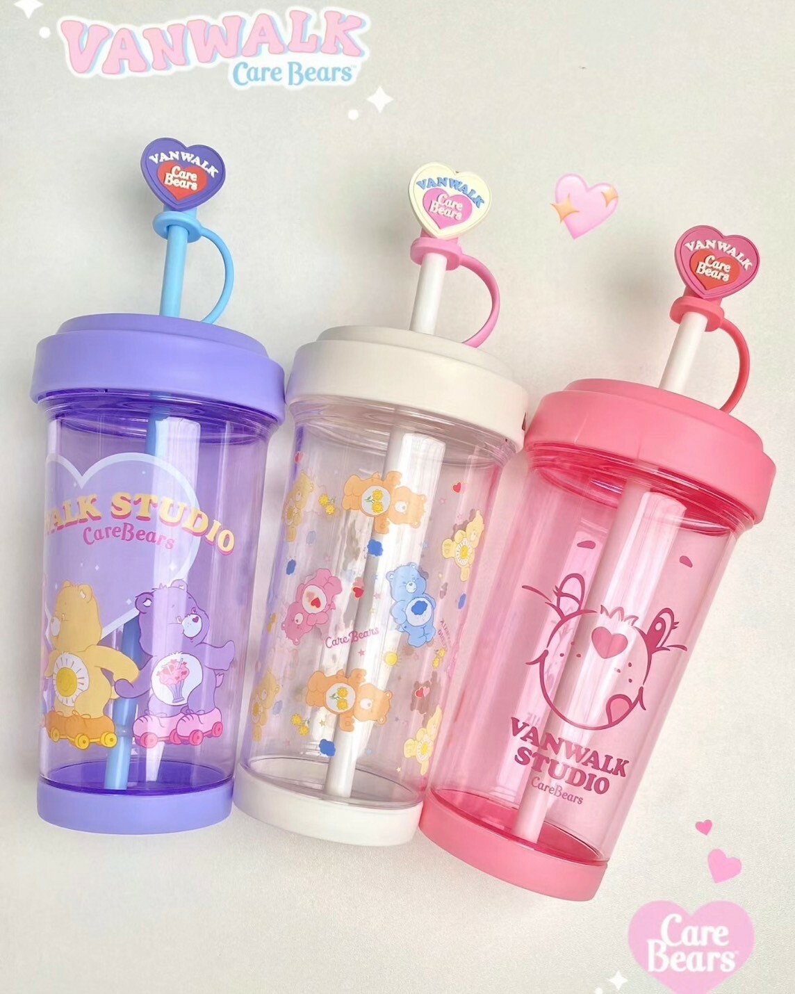Care Bears x VANWALK 聯名款 吸管杯 水杯 愛心小熊 彩虹熊 共三色