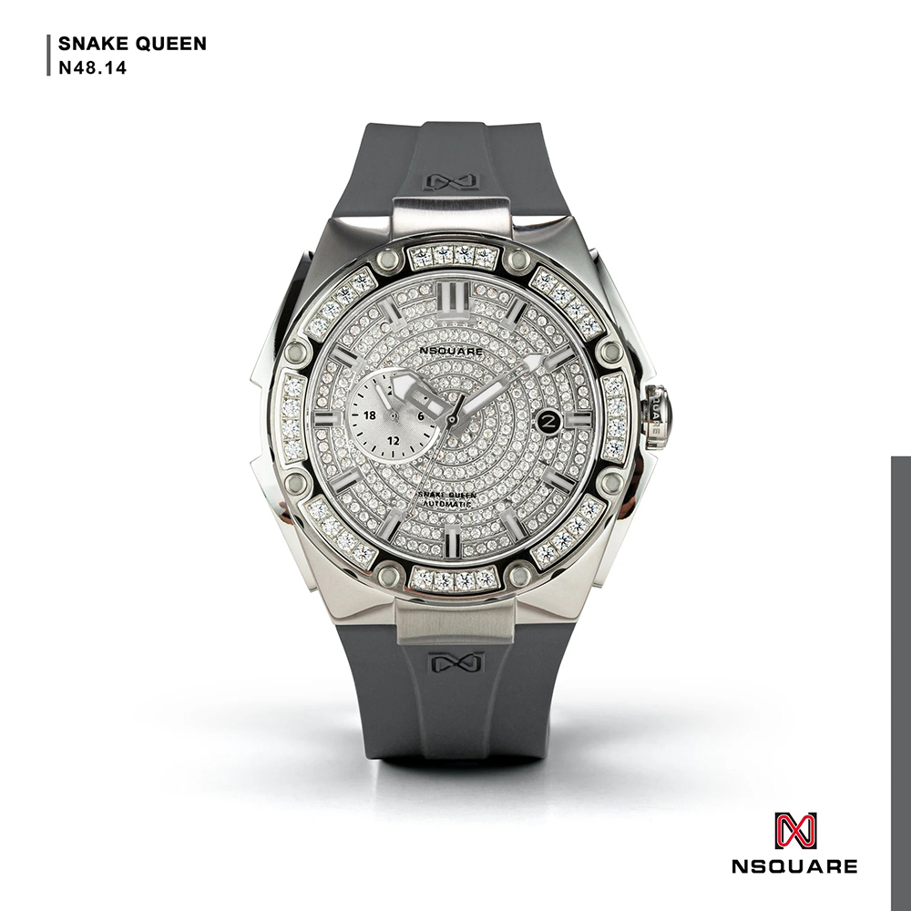 (預購)【NSQUARE】Dazz系列 L0472-N48.14 施華洛世奇水晶 光輝璀璨 單眼Miyota星辰機芯自動機械錶 39mm 紳士銀