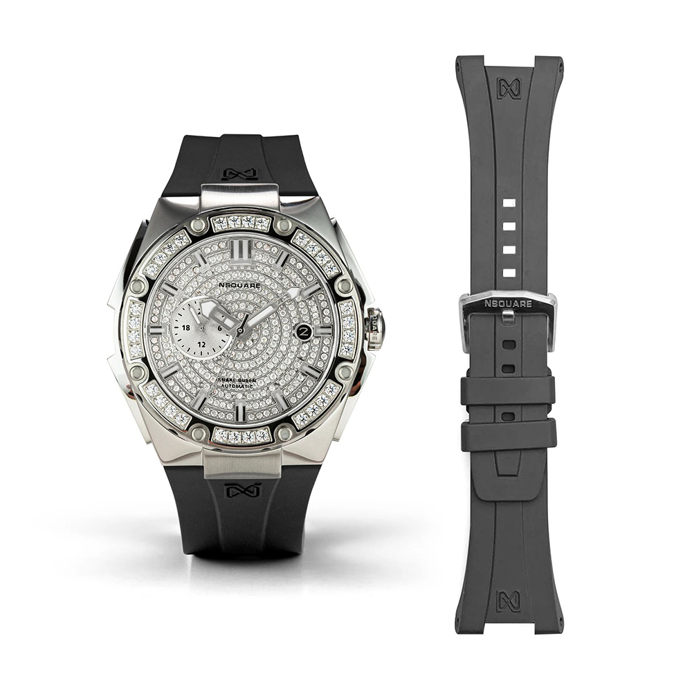 (預購)【NSQUARE】Dazz系列 L0472-N48.14 施華洛世奇水晶 光輝璀璨 單眼Miyota星辰機芯自動機械錶 39mm 紳士銀