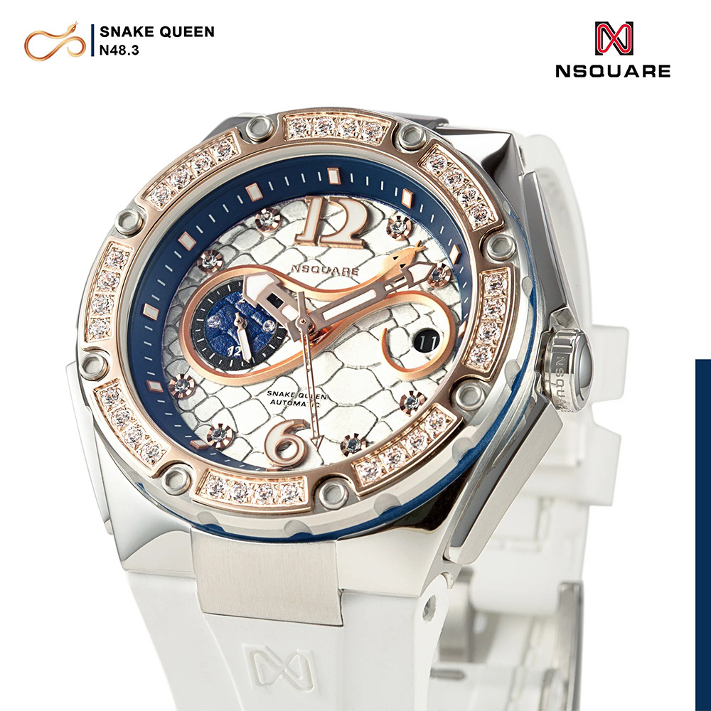 (預購)【NSQUARE】SnakeQueen 蛇后系列 L0472-N48.3 施華洛世奇水晶 自動機械錶 39mm 玫瑰金