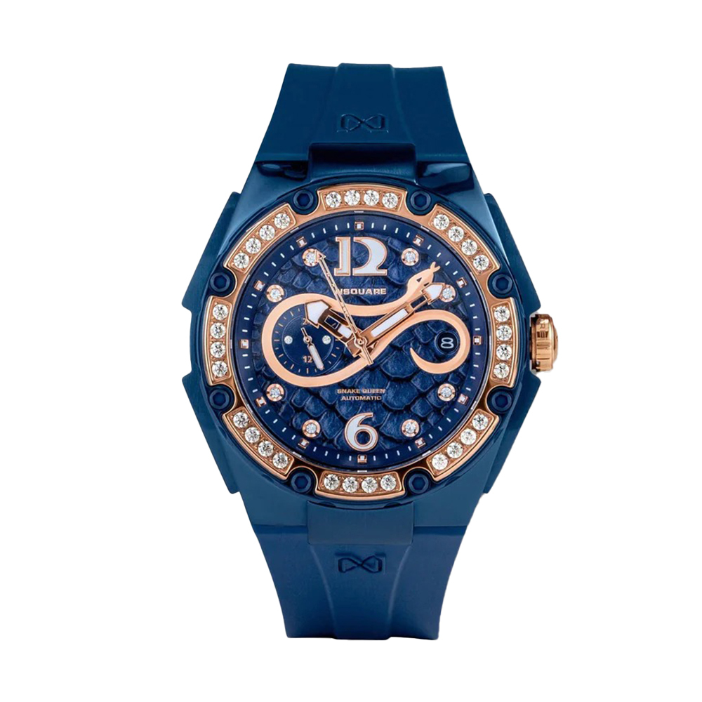 (預購)【NSQUARE】SnakeQueen 蛇后系列 L0472-N48.12 施華洛世奇水晶 星辰機芯 自動機械錶 39mm 貴侯藍