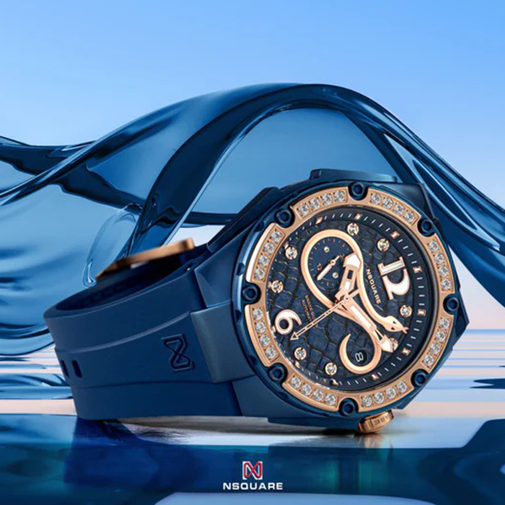 (預購)【NSQUARE】SnakeQueen 蛇后系列 L0472-N48.12 施華洛世奇水晶 星辰機芯 自動機械錶 39mm 貴侯藍