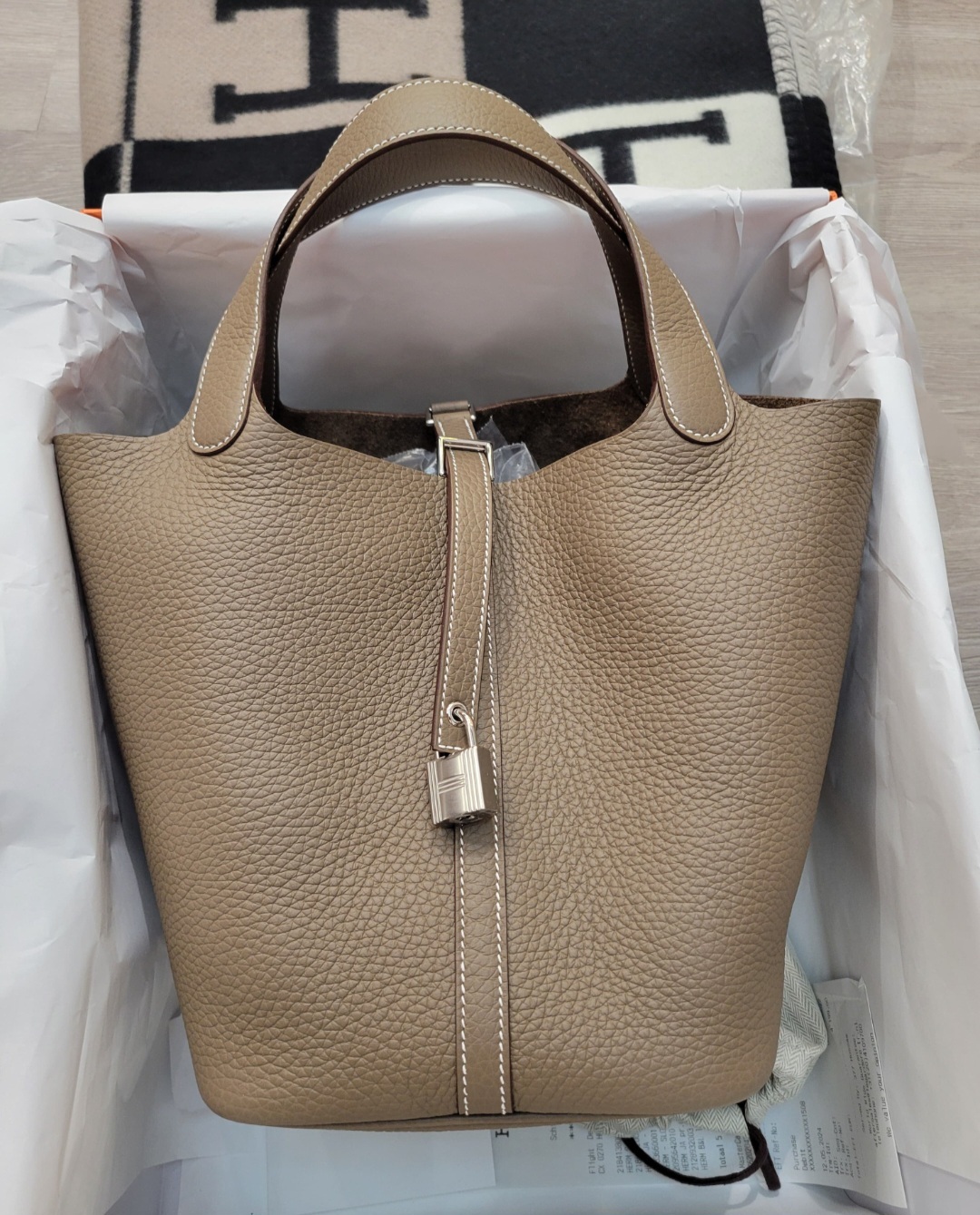 HERMES Picotin 22  ETOUPE CK TC 大象灰銀扣TC皮
