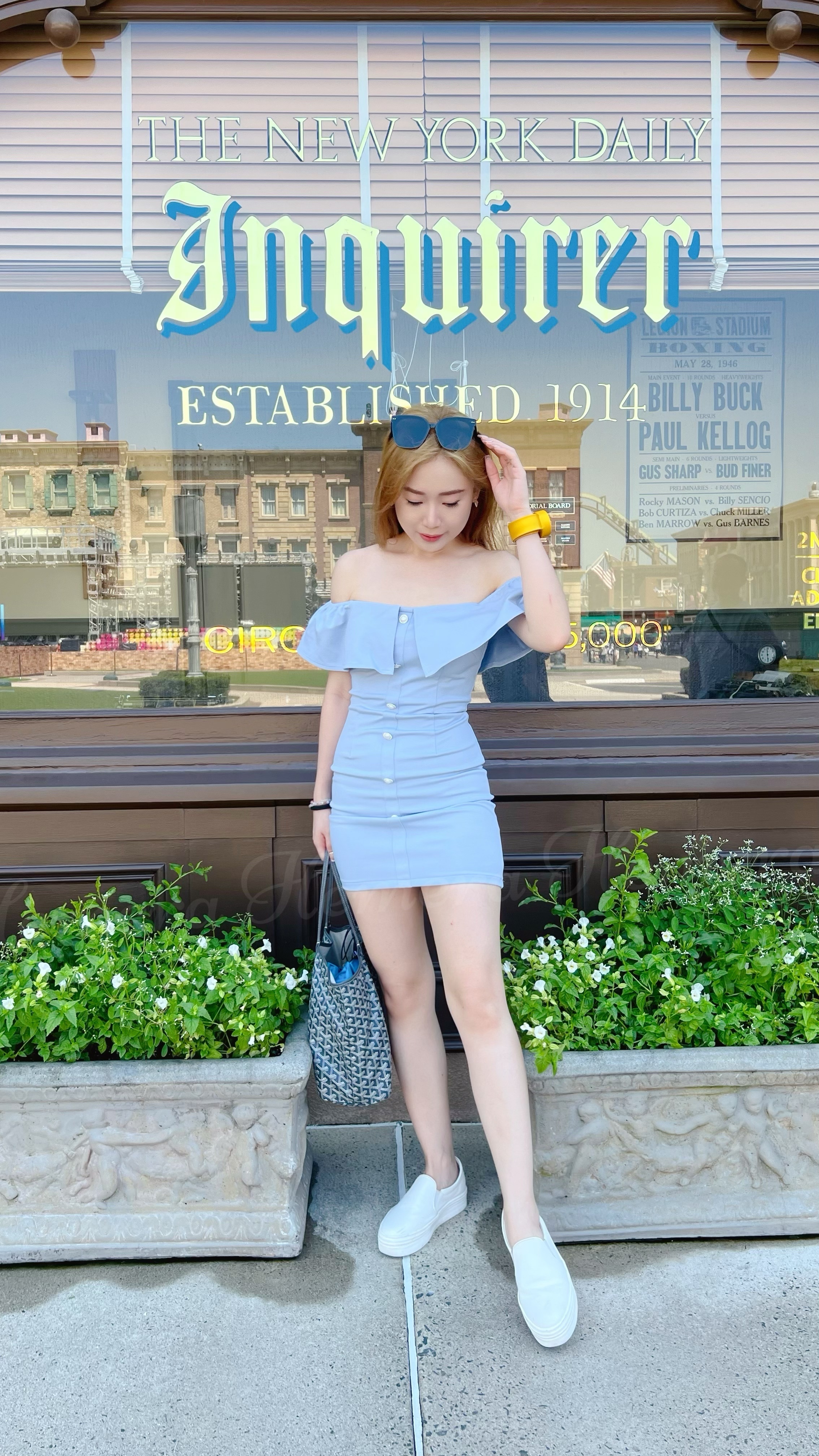 DR24S0731 一字膊RUFFLES顯瘦連身裙