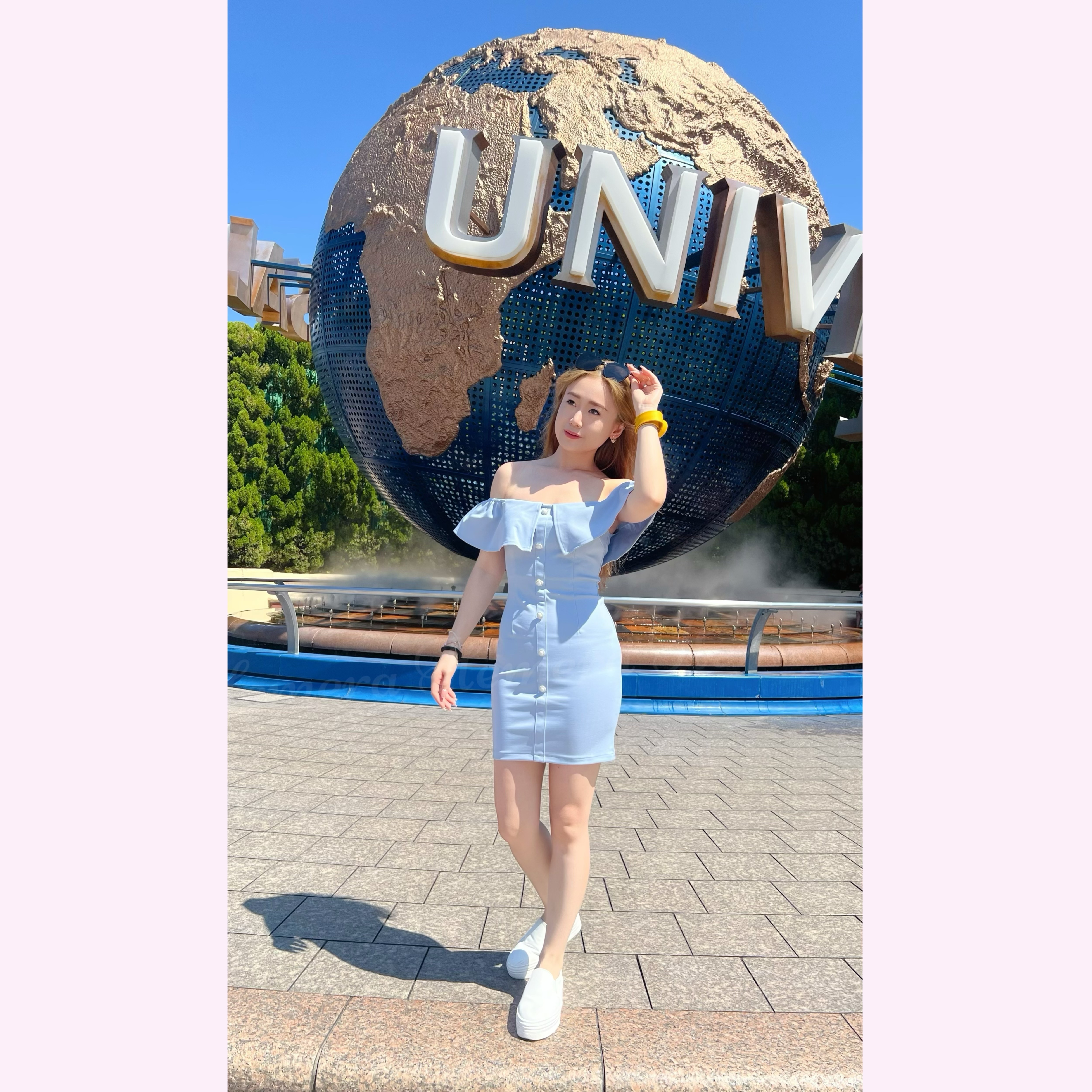 DR24S0731 一字膊RUFFLES顯瘦連身裙