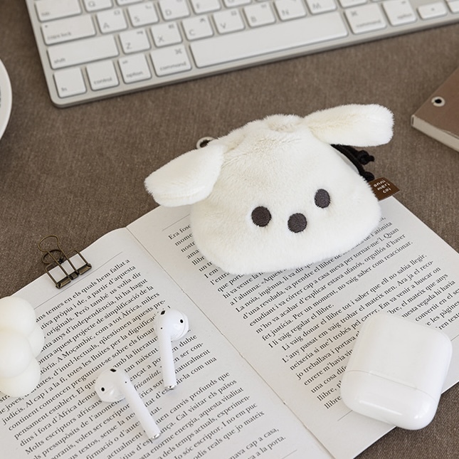 韓國 COI 絨毛 狗狗 耳機 收納袋 束口袋 掛繩 掛飾 吊飾 / 預購