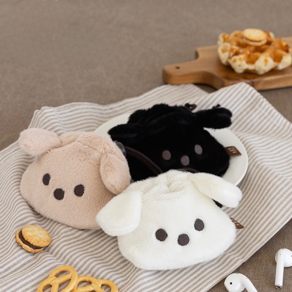 韓國 COI 絨毛 狗狗 耳機 收納袋 束口袋 掛繩 掛飾 吊飾 / 預購