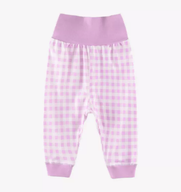 Hotly recommended baby pure cotton high waist large pp belly pants (plaid purple) (size: 85-100CM (please contact customer service to confirm the delivery size after placing the order)