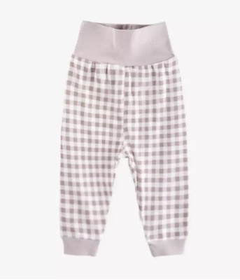 Hot recommended baby pure cotton high waist large pp belly pants (plaid gray) (size: 66-100CM (please contact customer service to confirm the delivery size after placing the order)