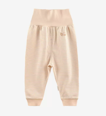 Hotly recommended baby pure cotton high waist large pp belly pants (striped apricot) (size: 59CM (please contact customer service to confirm the delivery size after placing the order)