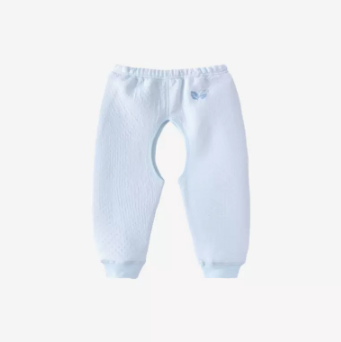 Hotly recommended baby thickened pure cotton crotchless pants (light blue) (size: 73.66CM (please contact customer service to confirm the delivery size after placing the order)